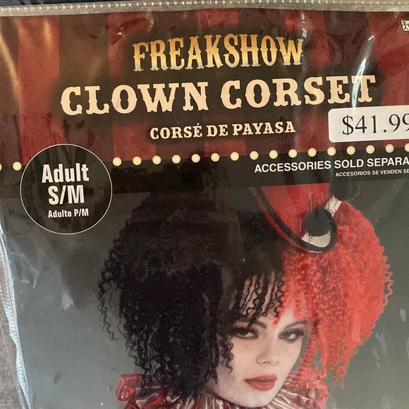 Halloween!! Freakshow clown corset. Adult size S/M - Picture 2 of 6